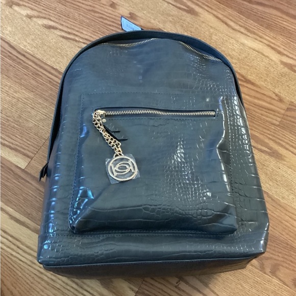 Bebe Dark Gray Rena Croco Backpack - Picture 3 of 8